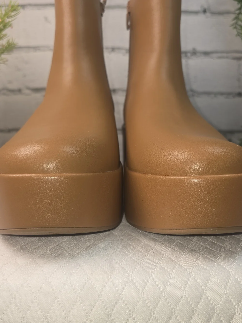 FITFLOP PLATFORM LEATHER ANKLE BOOT SIDE ZIP BLOCK HEEL RICH BROWN WOMES 10